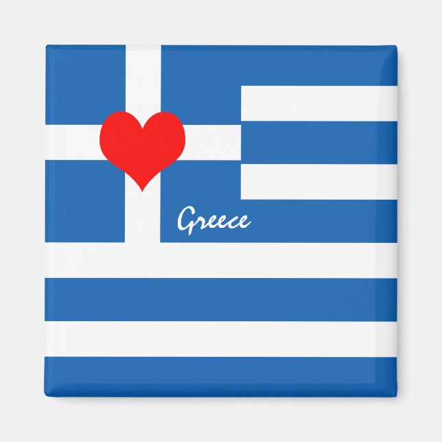 Imã Bandeira e Coração Gregos - Grécia de viagem/adept (Frente)