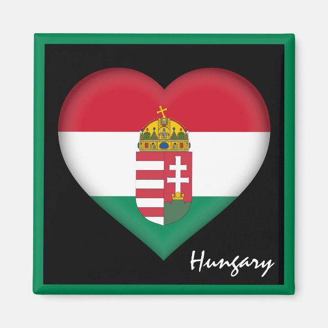 Imã Bandeira e coração húngaros, feriado/esporte na Hu (Frente)