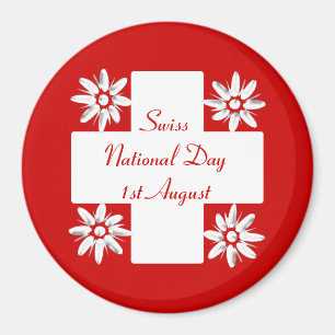 Imã Bandeira e edelweiss suíços