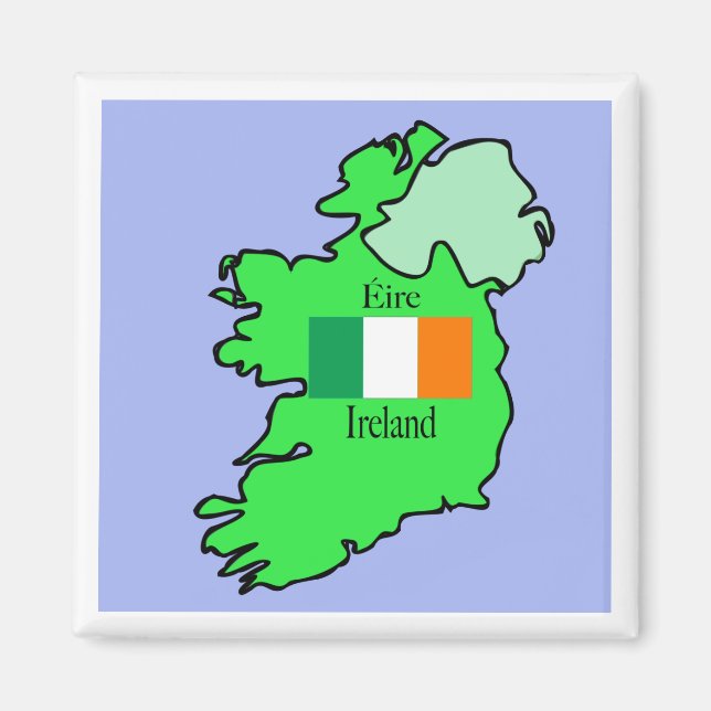 Imã Bandeira e mapa da República da Irlanda (Frente)