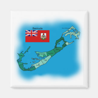 Imã Bandeira e mapa das Bermudas