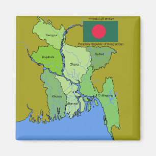 Imã Bandeira e mapa de Bangladesh