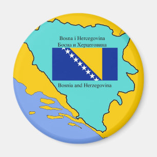 Imã Bandeira e mapa de Bósnia e de Herzegovina