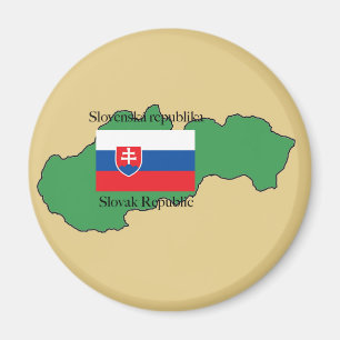 Imã Bandeira e mapa de Slovakia