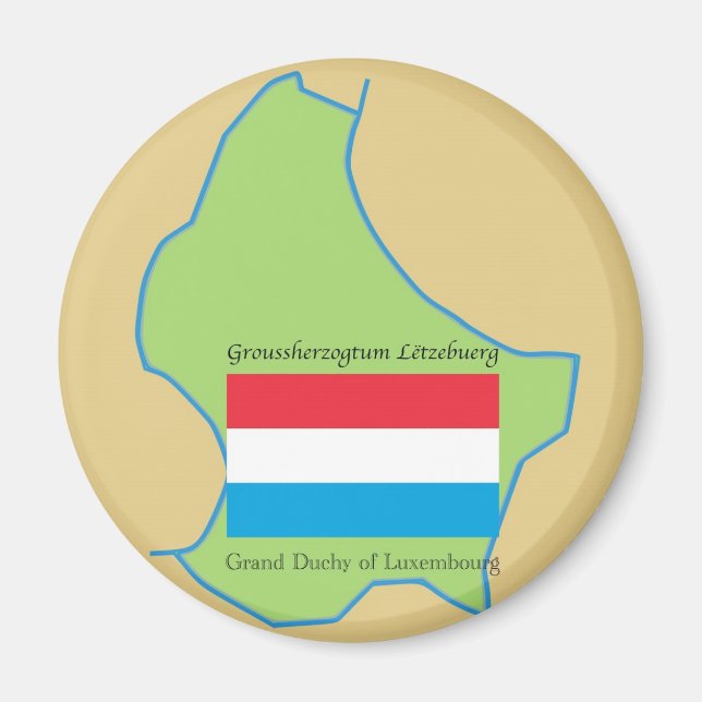 Imã Bandeira e mapa do Luxemburgo (Frente)
