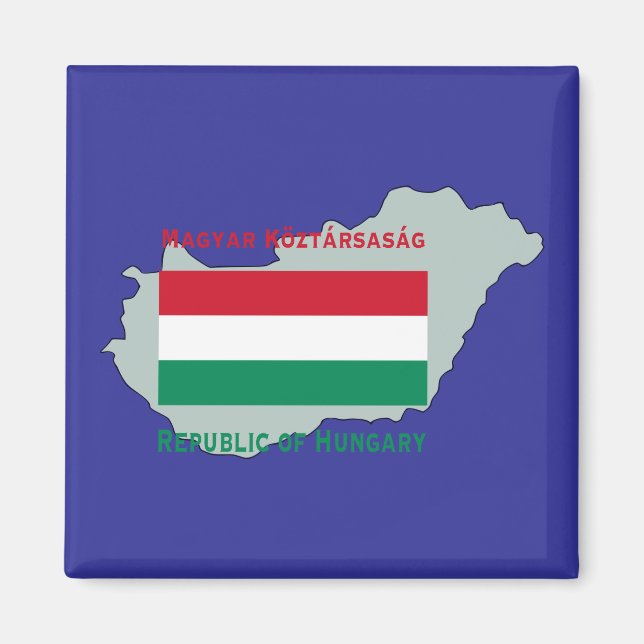 Imã Bandeira e Mapa do Magnete da Hungria (Frente)