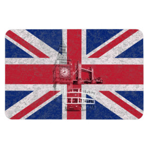 Ímã Bandeira e símbolos da Grã-Bretanha Excelente ID15