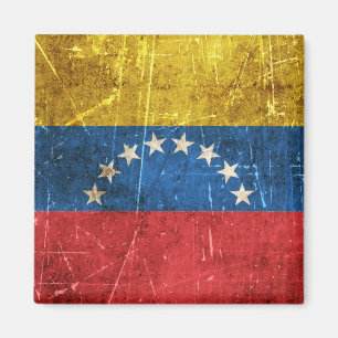 Imã Bandeira envelhecida e riscada do vintage de