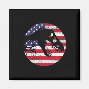 Imã Bandeira EUA Fossi Dinosaur T-rex Patriótico 4 de 