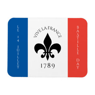 Ímã Bandeira França do Dia da Bastilha Fleur-de-Lis T