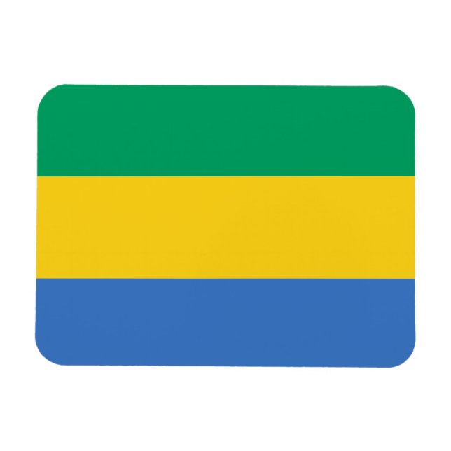 Ímã Bandeira Gabonesa (Horizontal)