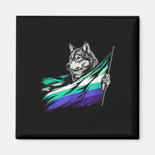 Imã Bandeira Gay Masculina LGBTQ Lobo Orgulho Mlm LGBT