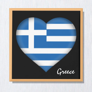 Imã Bandeira grega e Coração grego, feriado Grécia/