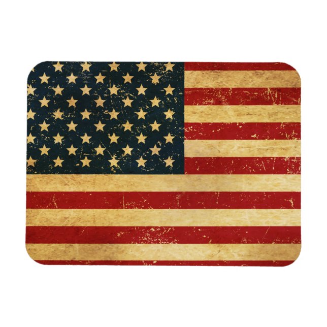 Ímã Bandeira Grunge Vintage EUA (Horizontal)