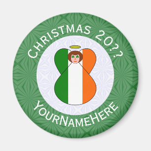Imã Bandeira Irlandesa Anjo Natal Personalizada