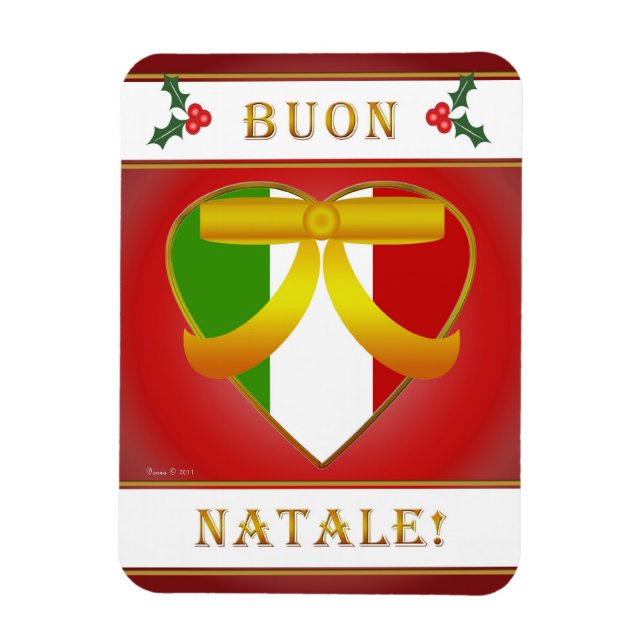 Ímã Bandeira italiana Heart Buon Natale (Natal) Magnet (Vertical)