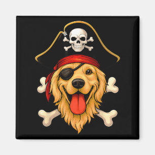 Imã Bandeira Jolly Roger de Pirata do Cão Retriever Do