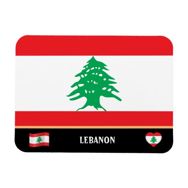 Ímã Bandeira libanesa e viagem de país libanês / Líban (Horizontal)