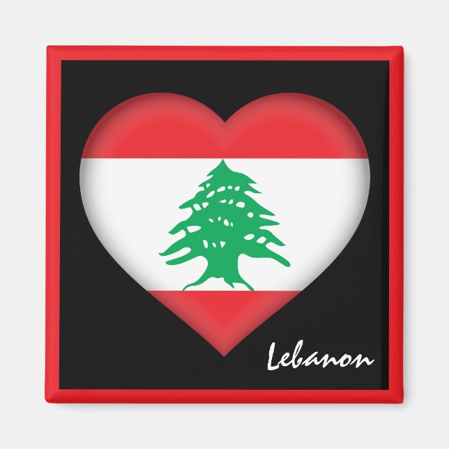 Imã Bandeira libanesa e viagem do coração libanês Líba (Frente)
