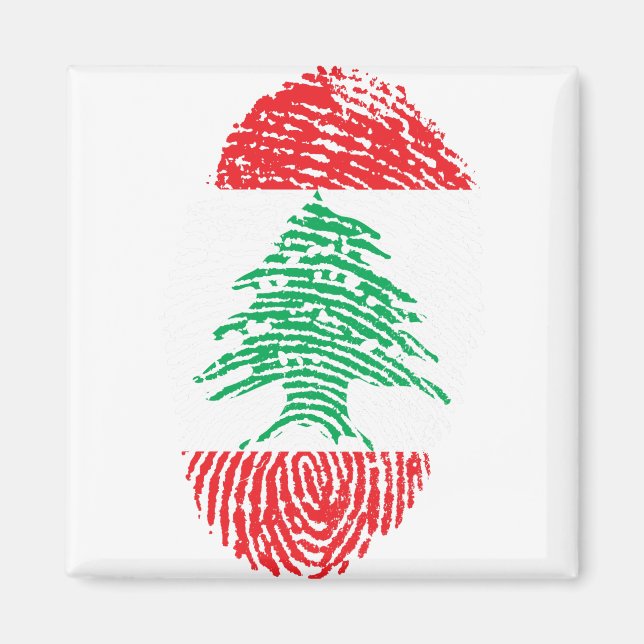 Imã Bandeira Libanesa Impressão Digital Orgulho do Paí (Frente)