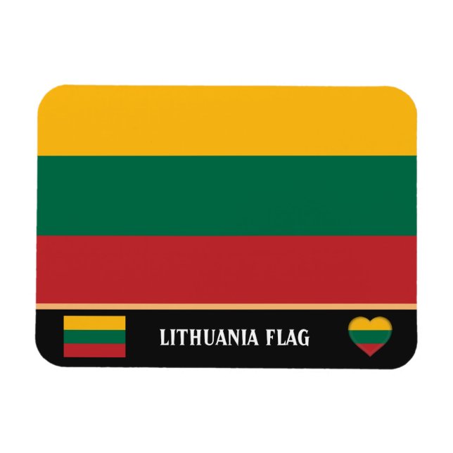 Ímã Bandeira lituana e viagem da Lituânia, férias e es (Horizontal)