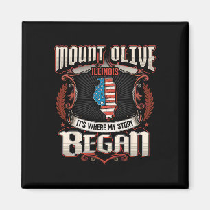 Imã Bandeira Mount Olive Illinois EUA 4 De Julho