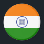 Imã Bandeira Nacional da Índia Ashoka Chakra<br><div class="desc">A Bandeira Nacional da Índia é um tricolor retangular horizontal do açafrão da Índia, branco e verde da Índia; com a Ashoka Chakra, uma roda de 24 raios, em azul-marinho no seu centro. Chakra, patriota, presente na índia, lembrança, fã de esportes #índia #índia #asia, #mumbai #ashoka</div>