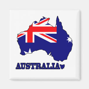 Imã Bandeira no mapa de Austrália