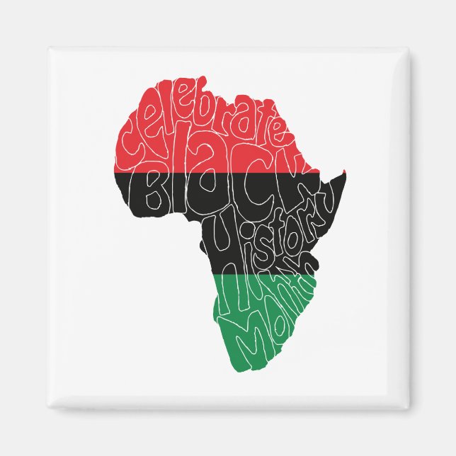 Imã Bandeira Pan-Africana Design de Arte Mês da Histór (Frente)