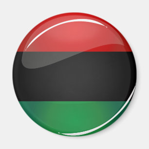 Imã Bandeira pan-Africano redonda lustrosa