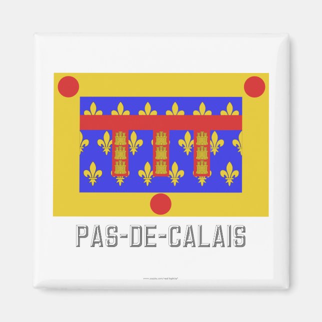 Imã Bandeira Pas-de-Calais com nome (Frente)