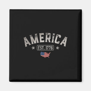Imã Bandeira Patriótica Americana Est 1776 4 de Julho