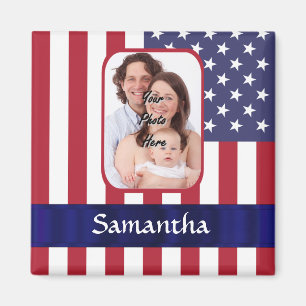 Imã Bandeira Patriótica Americana Personalizada