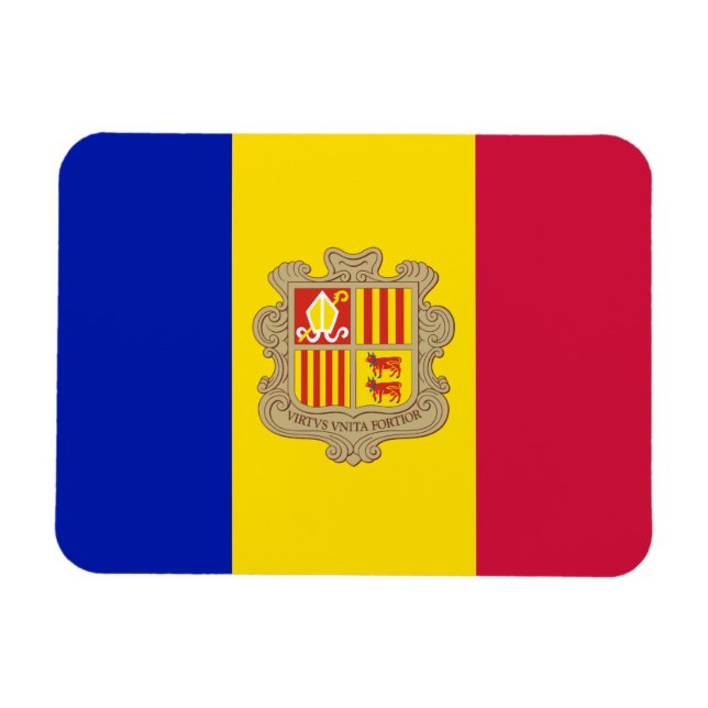 Ímã Bandeira Patriótica Andorra (Horizontal)