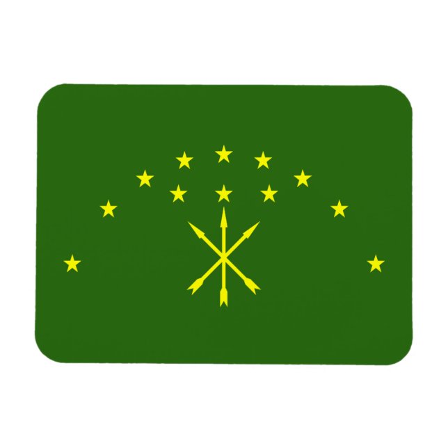 Ímã Bandeira Patriótica da Adigueia (Horizontal)