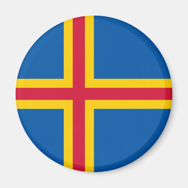 Imã Bandeira Patriótica das Ilhas Åland (Frente)