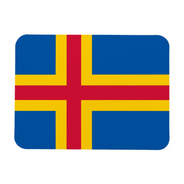 Ímã Bandeira Patriótica das Ilhas Åland (Horizontal)