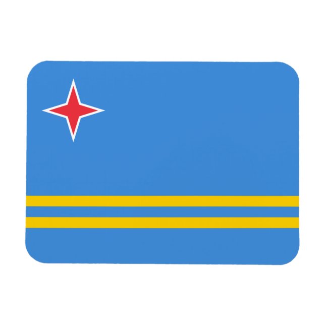 Ímã Bandeira Patriótica de Aruba (Horizontal)