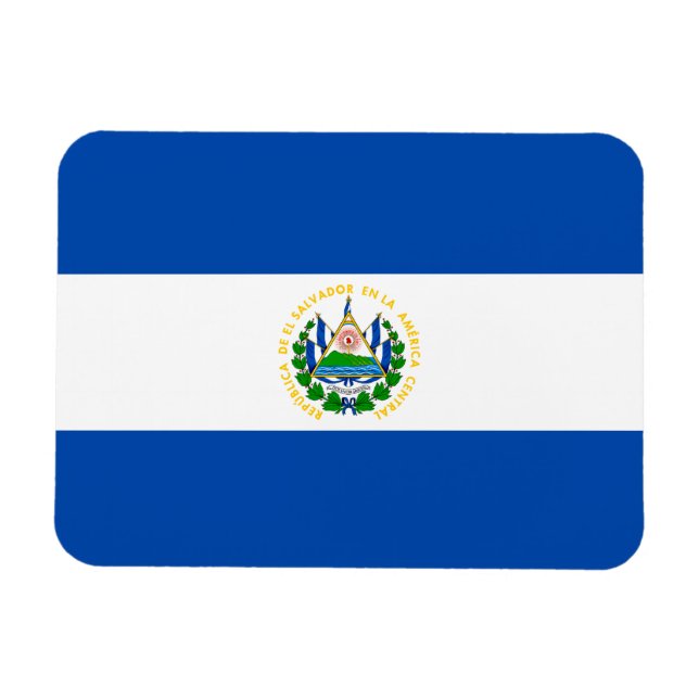 Ímã Bandeira Patriótica de El Salvador (Horizontal)