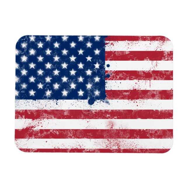 Ímã Bandeira Pintada por Splatter dos EUA (Horizontal)