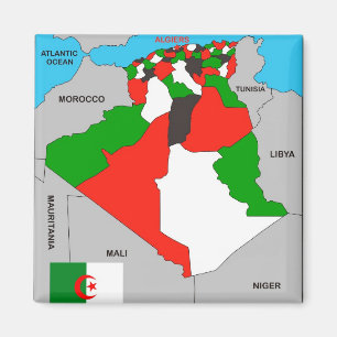 Imã bandeira política do mapa do país de Argélia