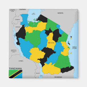 Imã Bandeira política do mapa do país de Tanzânia