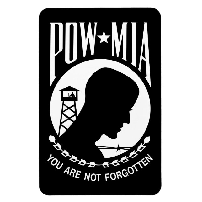 Ímã Bandeira POW MIA: Soldados desaparecidos da Guerra (Vertical)