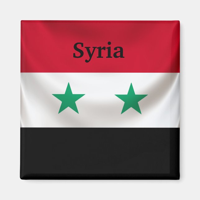 Imã Bandeira quadrada da Síria, cerimonial cortada (Frente)