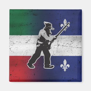 Imã Bandeira Quebec e Patriota Henri Julien desgastada
