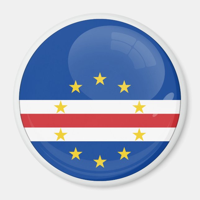 Imã Bandeira redonda ícone Cabo Verde (Frente)