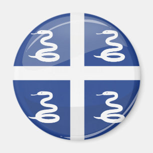 Imã Bandeira redonda lustrosa de Martinica