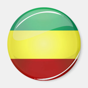 Imã Bandeira redonda lustrosa de Rasta