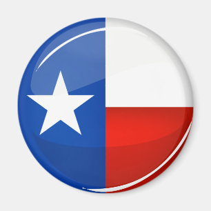 Imã Bandeira redonda lustrosa de Texas
