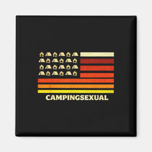 Imã Bandeira retro de acampamento de vida de campista 